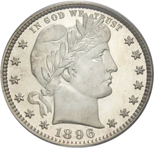 image for: 1896 25c PCGS/CAC Proof 67 Cameo