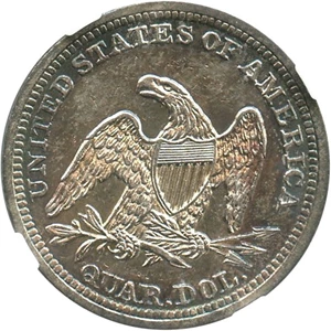 image for: 1842 25c NGC AU55 (Large Date) - No Reserve!