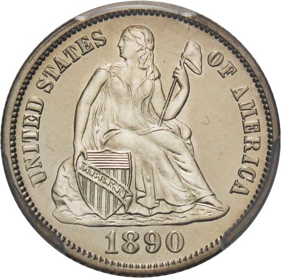 image for: 1890 10c PCGS/CAC Proof 64 Cameo