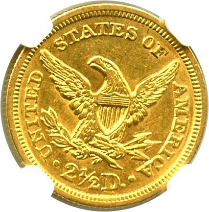 image for: 1847 $2 1/2 NGC AU58 - Low Mintage