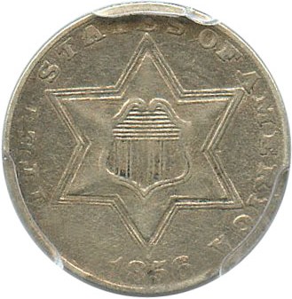 image for: 1856 3cS PCGS XF45