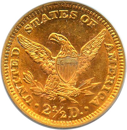 image for: 1887 $2 1/2 PCGS AU58 - Low mintage gold coin