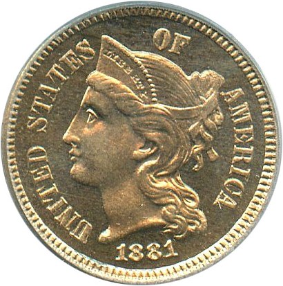 image for: 1881 3cN PCGS Proof 66 Cameo