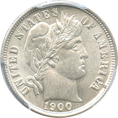 image for: 1900 10c PCGS MS62