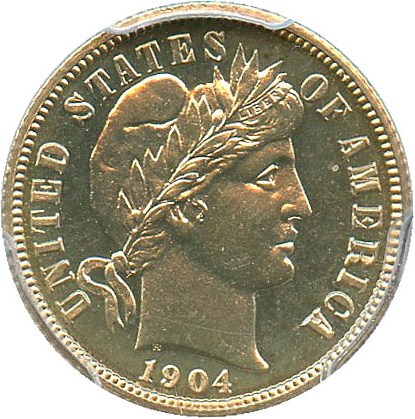 image for: 1904 10c PCGS Proof 64