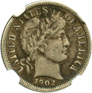 image for: 1902-O 10c NGC VF35