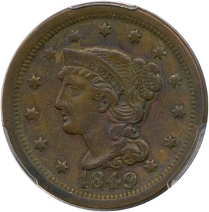 image for: 1849 1c PCGS VF35 - No Reserve!