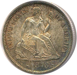 image for: 1873 10c PCGS/CAC MS64 (Arrows)