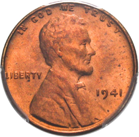 image for: 1941 1c PCGS/CAC MS65 RD (Doubled Die Obverse)