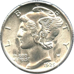 image for: 1929 10c PCGS MS62