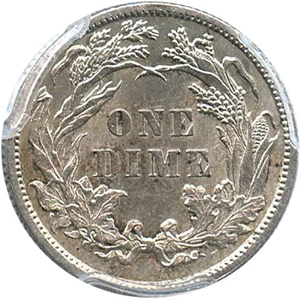 image for: 1883 10c PCGS Genuine, Cleaning AU Details