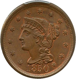 image for: 1850 1c PCGS/CAC MS66 BN - Registry Quality Gem