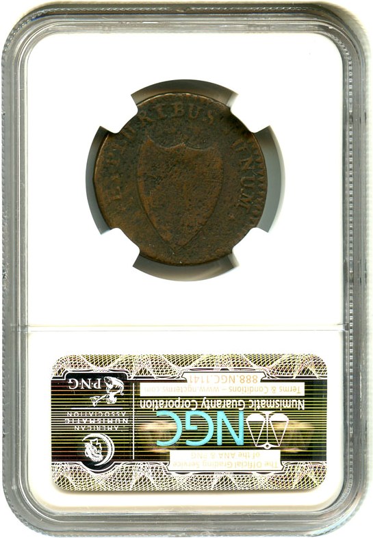 image for: 1788 New Jersey NGC F12 Details, Corrosion (Head Left)