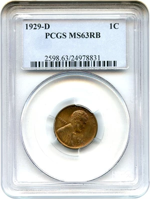 image for: 1929-D 1c PCGS MS63 RB - No Reserve!