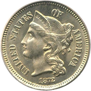 image for: 1872 3cN PCGS/CAC MS65