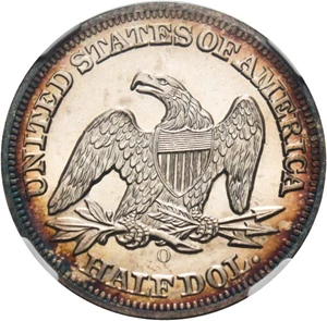 image for: 1851-O 50c NGC MS66 - Wonder Coin with Colorful Toning - Tied for Finest