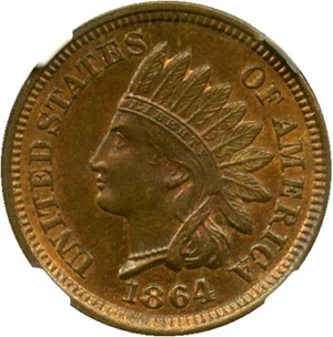 image for: 1864 1c NGC/CAC MS65 BN (Bronze)