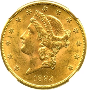 image for: 1893-S $20 NGC MS62 - No Reserve!