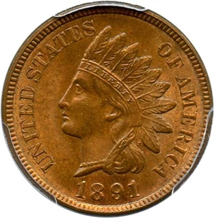 image for: 1891 1c PCGS MS63 RB