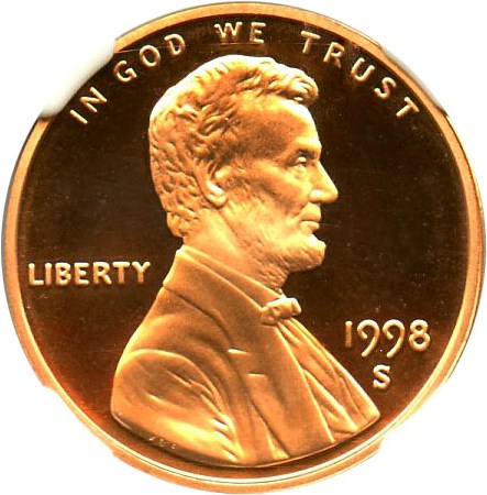 image for: 1998-S 1c NGC Proof 69 RD DCameo (Close AM)
