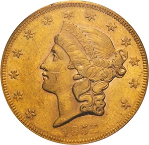 image for: 1852 $20 PCGS/CAC XF40 - Old holder ** Gold CAC **
