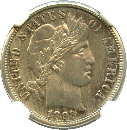 image for: 1893-O 10c NGC MS63