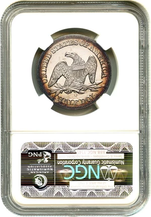image for: 1851-O 50c NGC MS66 - Wonder Coin with Colorful Toning - Tied for Finest