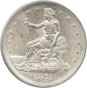 image for: 1874-CC Trade$ PCGS MS61 - Popular Carson City Trade Dollar