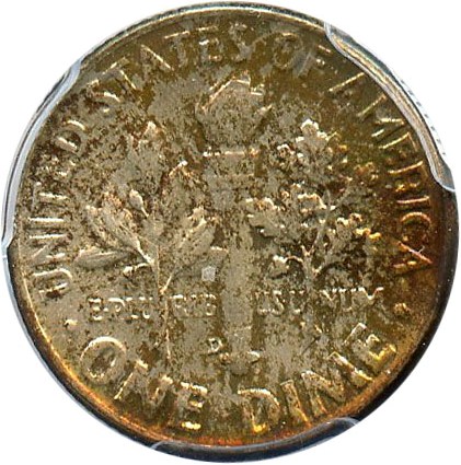 image for: 1956-D 10c PCGS MS66 - Colorful Toning