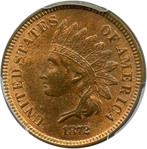 image for: 1872 1c PCGS/CAC MS65 RB - Key Date