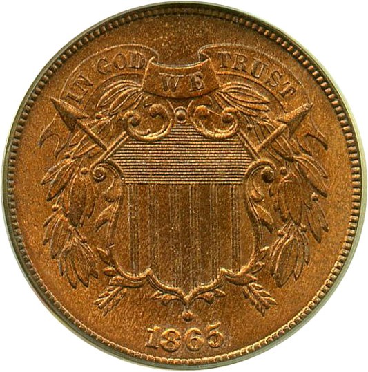 image for: 1865 2c PCGS MS64 RD