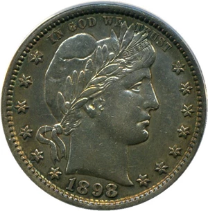 image for: 1898-S 25c ANACS AU50