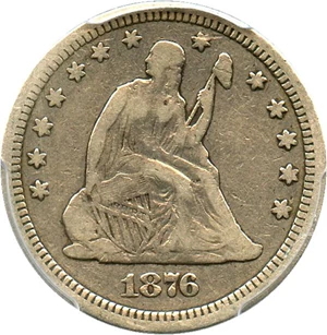 image for: 1876-CC 25c PCGS F15