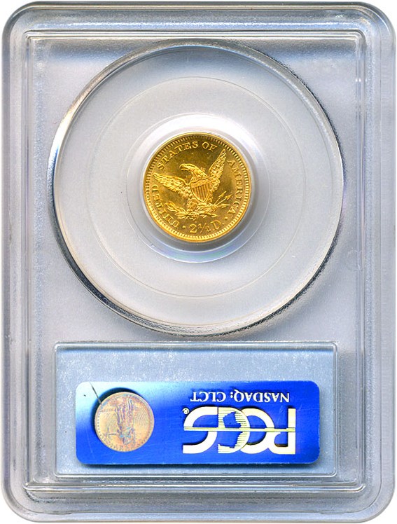 image for: 1859 $2 1/2 PCGS/CAC MS63 (New Reverse) Rare Variety