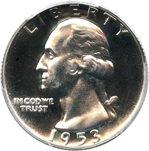 image for: 1953 25c PCGS Proof 65+