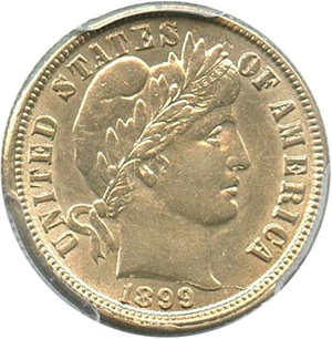 image for: 1899-O 10c PCGS AU58