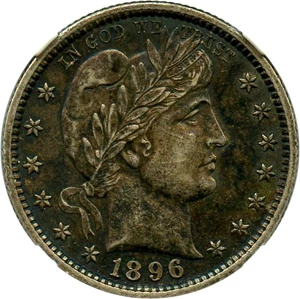image for: 1896 25c NGC AU53