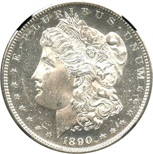 image for: 1890-S $1 NGC MS62 PL - NGC 25th Anniversary Black Holder
