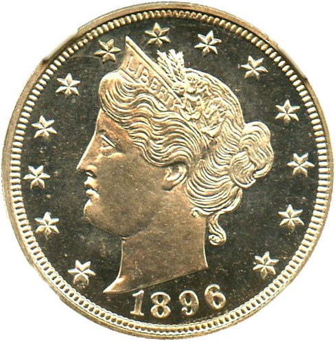 image for: 1896 5c NGC/CAC Proof 66 Cameo