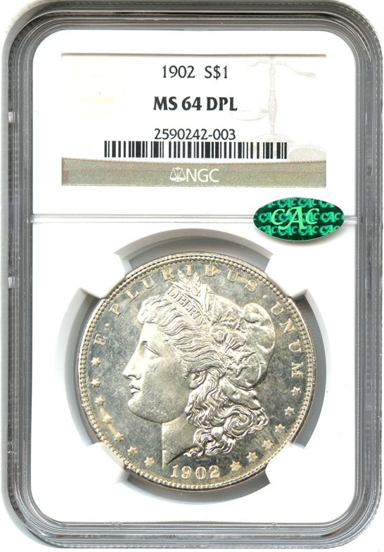 image for: 1902 $1 NGC/CAC MS64 DMPL - Rare DMPL Morgan - the ONLY CAC