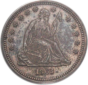 image for: 1863 25c PCGS Proof 62 OGH - No Reserve!
