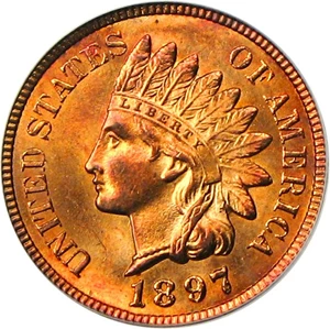 image for: 1897 1c PCGS/CAC MS65 RD