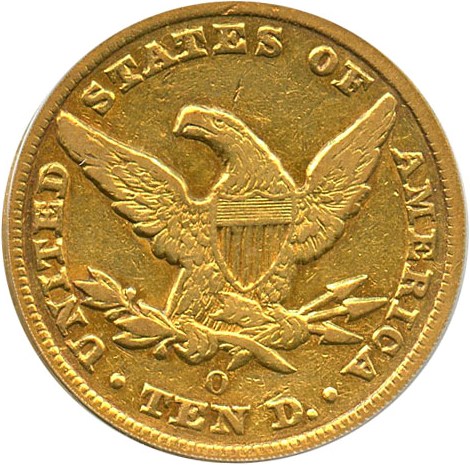 image for: 1849-O $10 PCGS/CAC XF45 - Scarce New Orleans Gold Coin - ex: Simpson/Hall