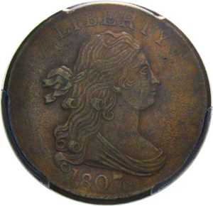image for: 1807 1/2c PCGS/CAC MS62 BN - Very Desirable Draped Bust Half Cent