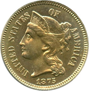 image for: 1875 3cN PCGS/CAC Proof 64 OGH