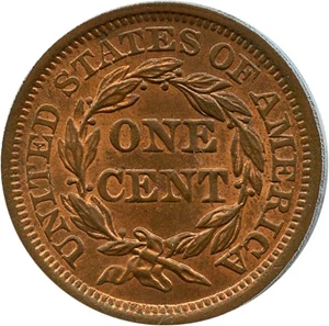 image for: 1856 1c PCGS/CAC MS65 RB (Upright 5)