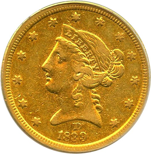 image for: 1839-D $5 PCGS XF40 - Scarce Dahlonega Mint Issue