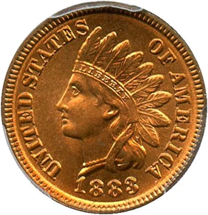 image for: 1883 1c PCGS MS66 RD - Registry Quality Gem
