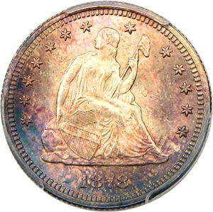 image for: 1878 25c PCGS/CAC MS65 - Colorful Toning