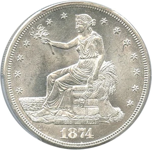 image for: 1874-S Trade$ PCGS/CAC MS63